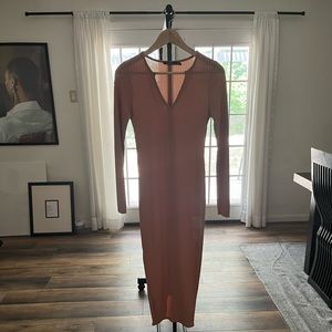 Boohoo Long Sleeve Bodycon Dress (Size: 6)